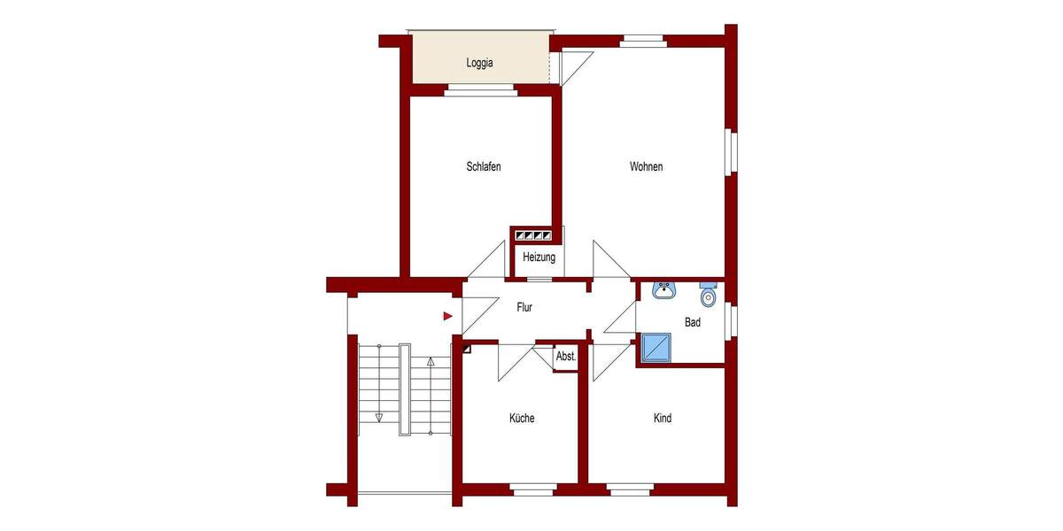 Etagenwohnung Oldenburg Eversten - 3 Zimmer, 63 m&sup2;, 179.000&euro; | Angebot:25801671