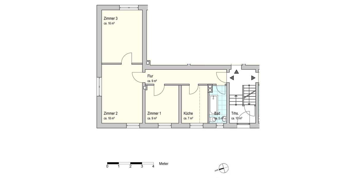 Etagenwohnung Oldenburg Drielaker-Moor - 3 Zimmer, 62 m&sup2;, 470&euro; | Angebot:26905452
