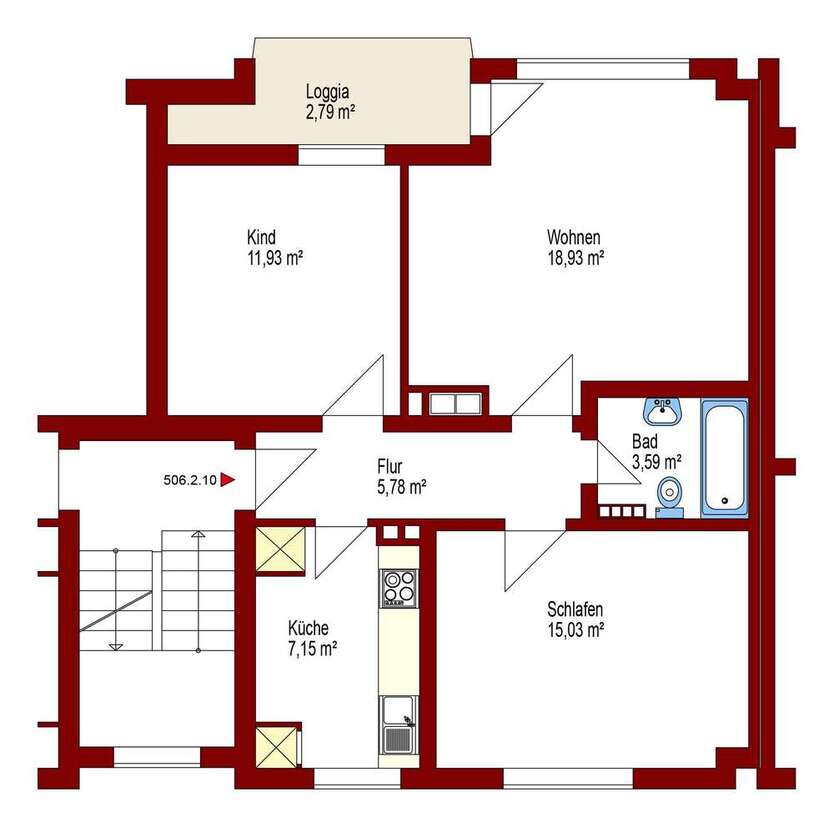 Wohnung zum Mieten in Oldenburg 448 € 65.2 m²