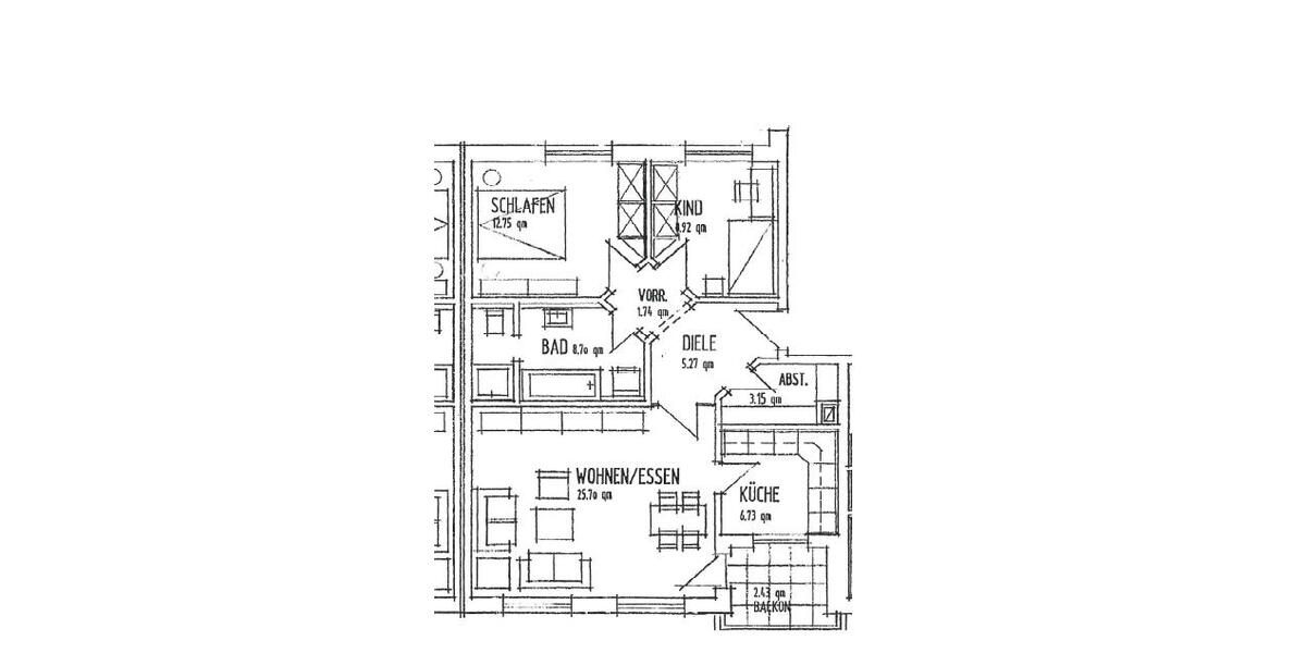 Dachgeschoßwohnung Wiefelstede - 3 Zimmer, 73 m&sup2;, 700&euro; | Angebot:26236372