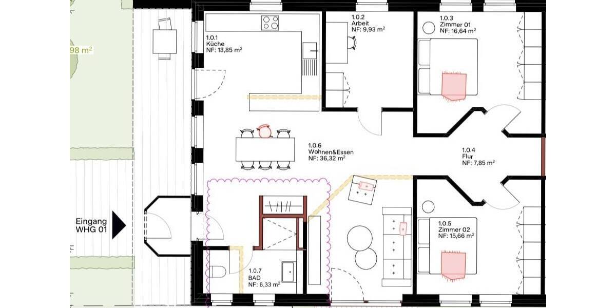 Etagenwohnung Rastede Rastede I - 4 Zimmer, 106 m&sup2;, 1.390&euro; | Angebot:26796088