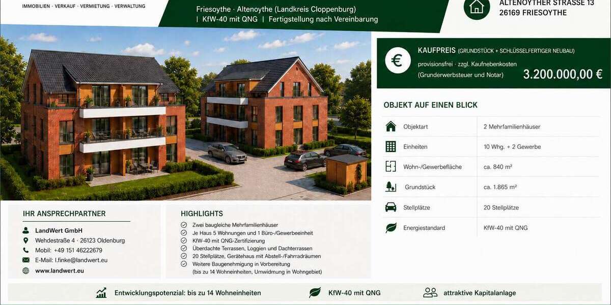 Einfamilienhaus Friesoythe - 26 Zimmer, 840 m&sup2;, 3.200.000&euro; | Angebot:26960355