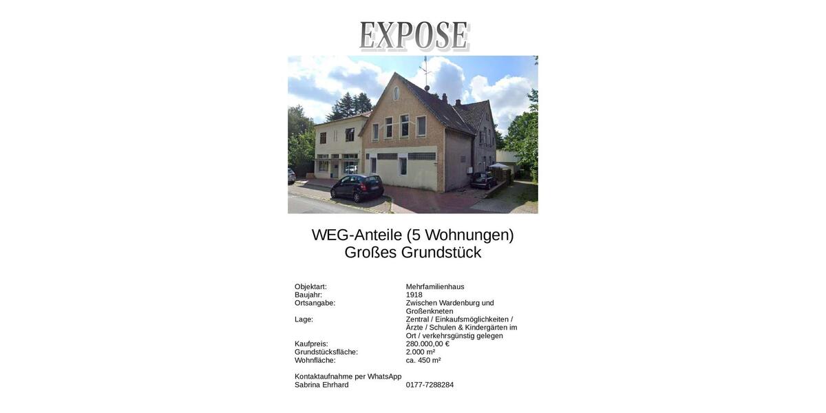 WEG Anteile zu verkaufen zimmer