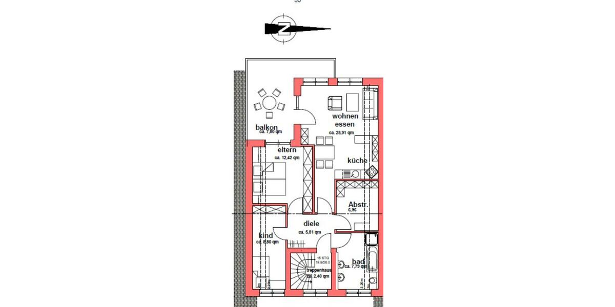 Etagenwohnung Edewecht - 3 Zimmer, 74 m&sup2;, 750&euro; | Angebot:25098973