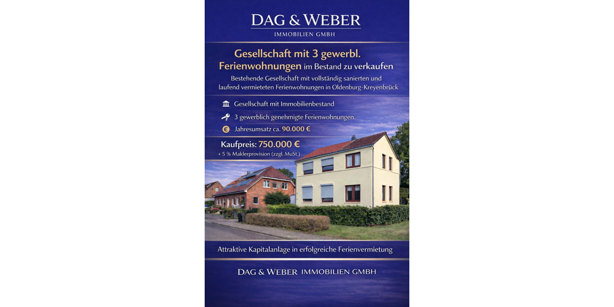 Zum Verkauf steht eine bestehende Gesellschaft mit Immobilienbest 10 zimmer