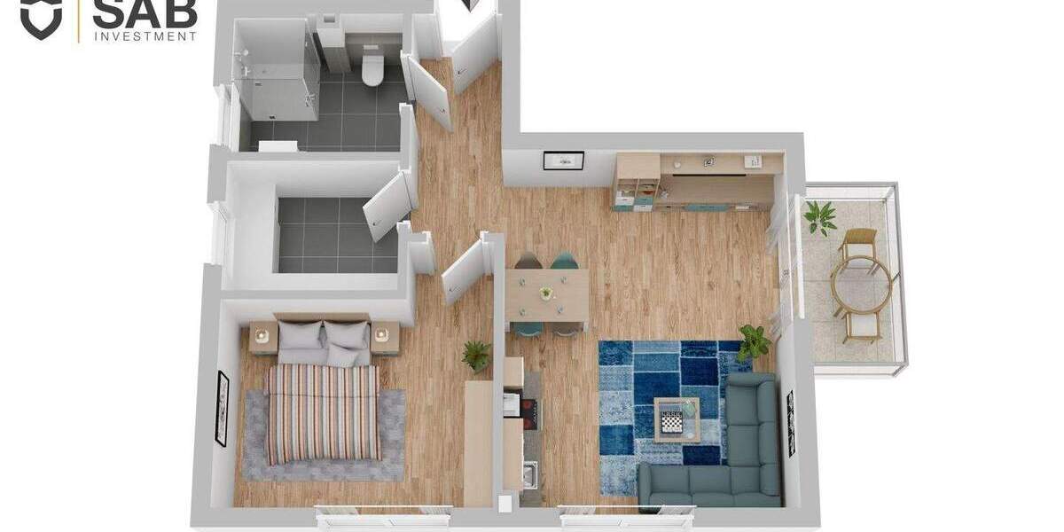 Etagenwohnung Oldenburg Ofenerdiek - 2 Zimmer, 63 m&sup2;, 360.500&euro; | Angebot:26815905
