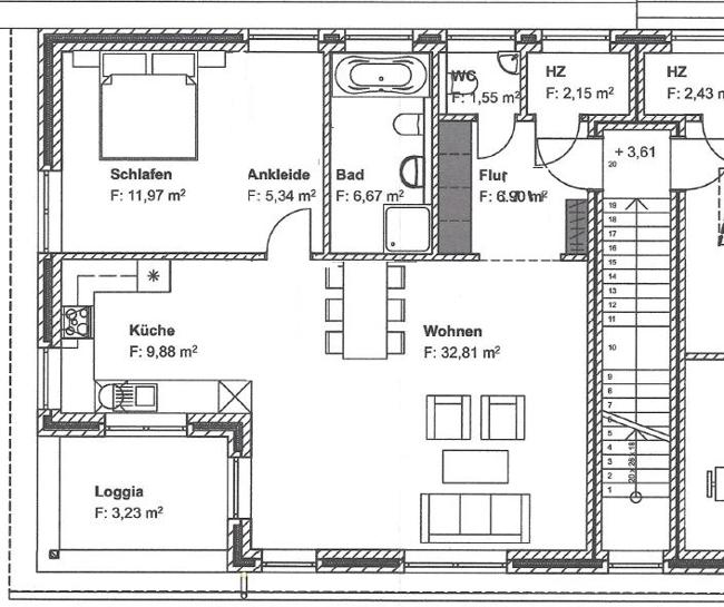 Etagenwohnung Rastede - 2 Zimmer, 81 m&sup2;, 840&euro; | Angebot:25305166