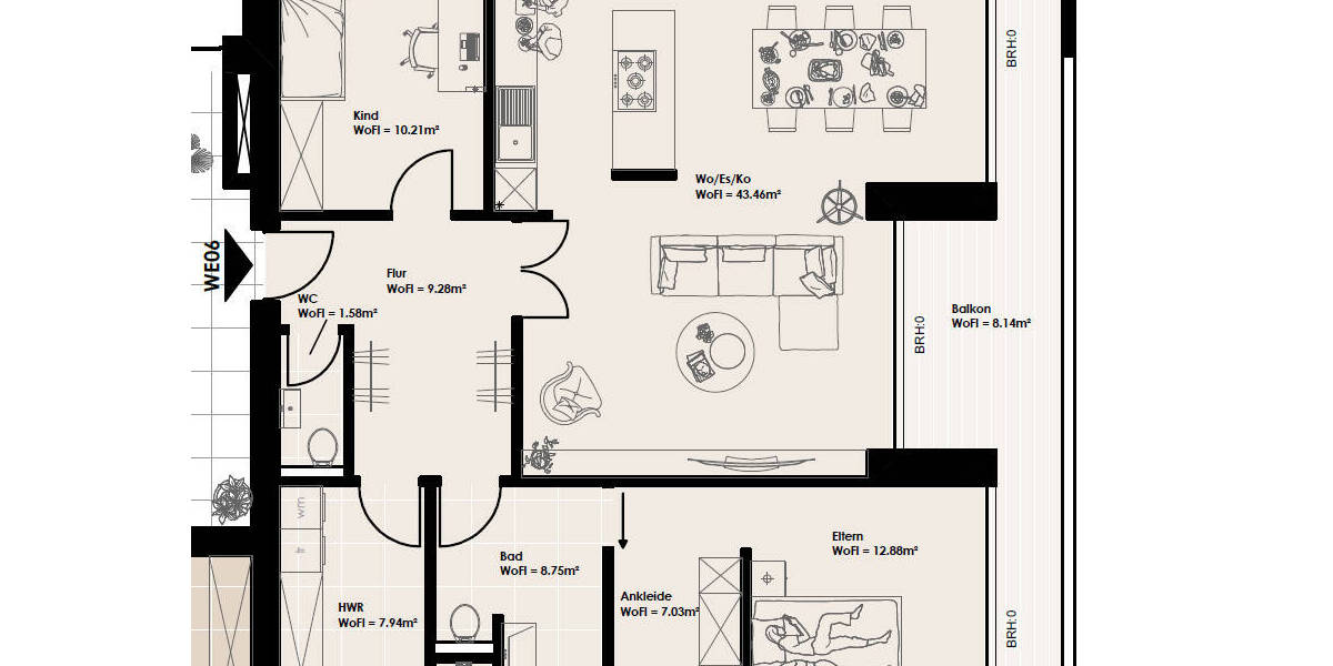Etagenwohnung Oldenburg / Donnerschwee Donnerschwee - 3 Zimmer, 109 m&sup2;, 1.500&euro; | Angebot:26779273