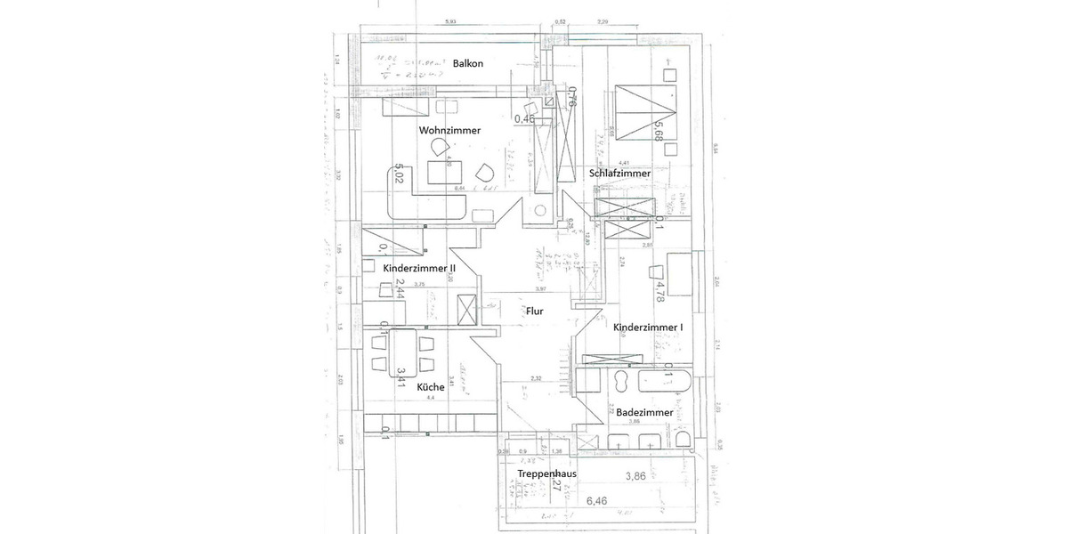 Etagenwohnung Oldenburg Kreyenbrück - 4 Zimmer, 130 m&sup2;, 1.100&euro; | Angebot:26740342