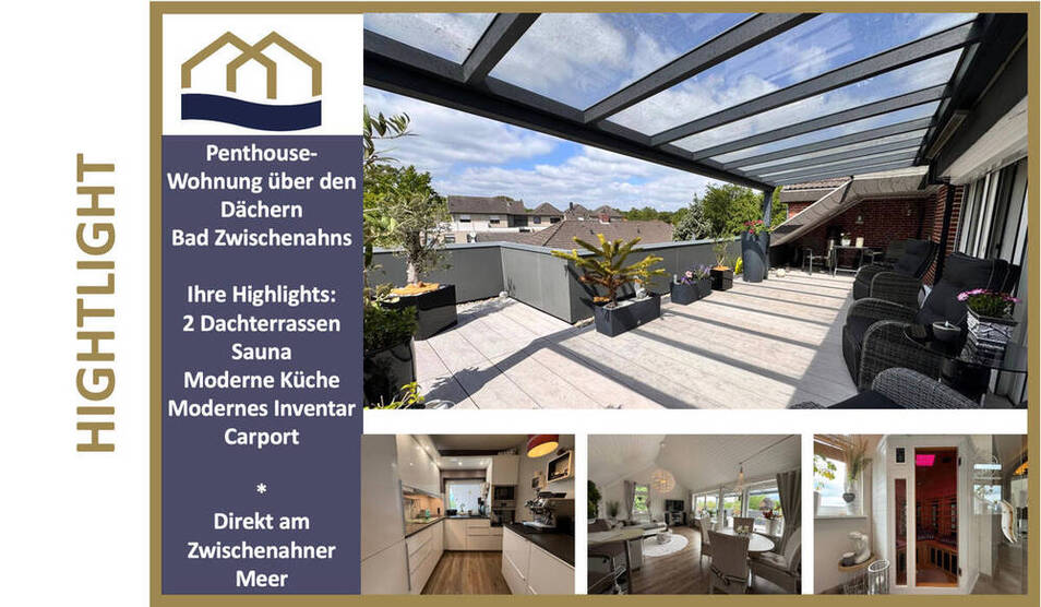 Einfach WOW- Ihre Ruheoase über den Dächern von Bad Zwischenahn mit Sauna und 2 großen Dachterrassen