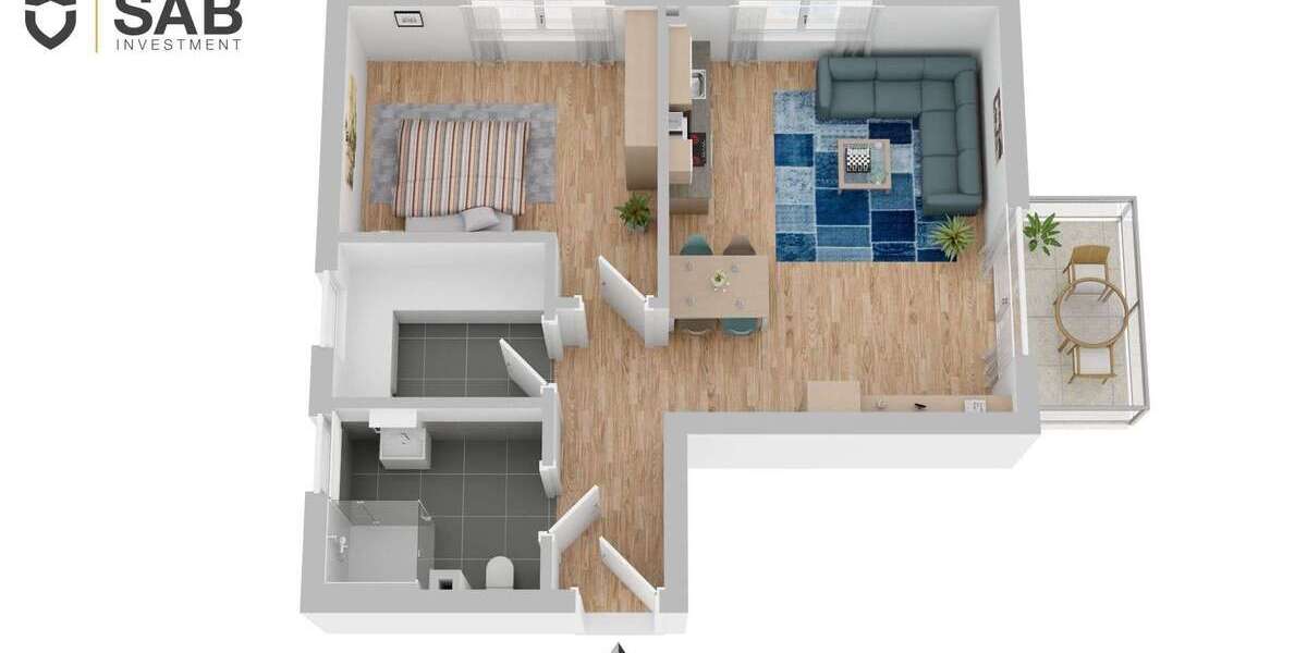 Etagenwohnung Oldenburg Etzhorn - 2 Zimmer, 63 m&sup2;, 335.500&euro; | Angebot:24629161