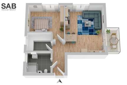 Wohnung Oldenburg Etzhorn - 2 Zimmer, 63 m&sup2;, 335.500&euro; | Angebot:24629161