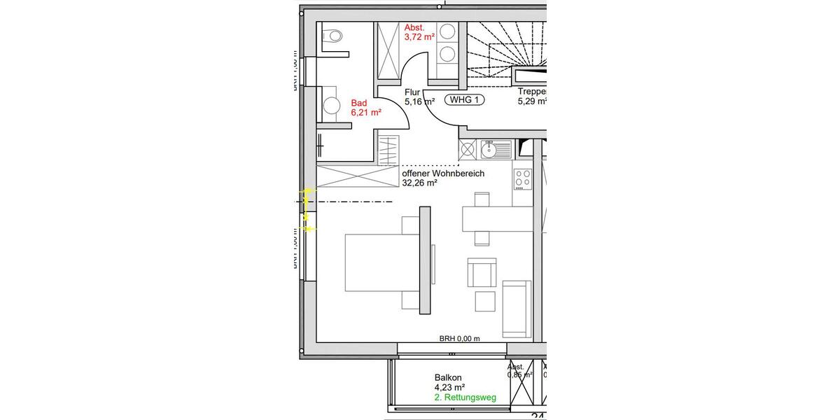 Etagenwohnung Oldenburg Bloherfelde - 1 Zimmer, 49 m&sup2;, 780&euro; | Angebot:26004692