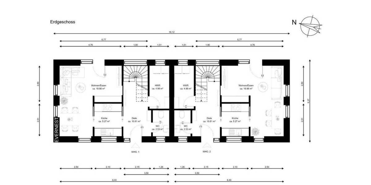 Doppelhaushälfte Bad Zwischenahn Bad Zwischenahn II - 3 Zimmer, 81 m&sup2;, 369.000&euro; | Angebot:26909871