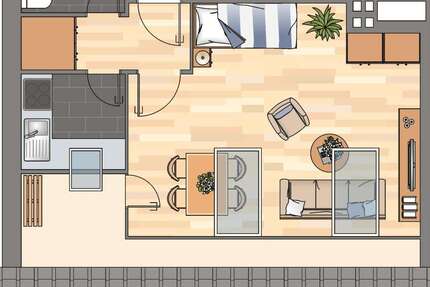 Wohnung Delmenhorst Deichhorst - 1 Zimmer, 32 m&sup2;, 419&euro; | Angebot:26947448