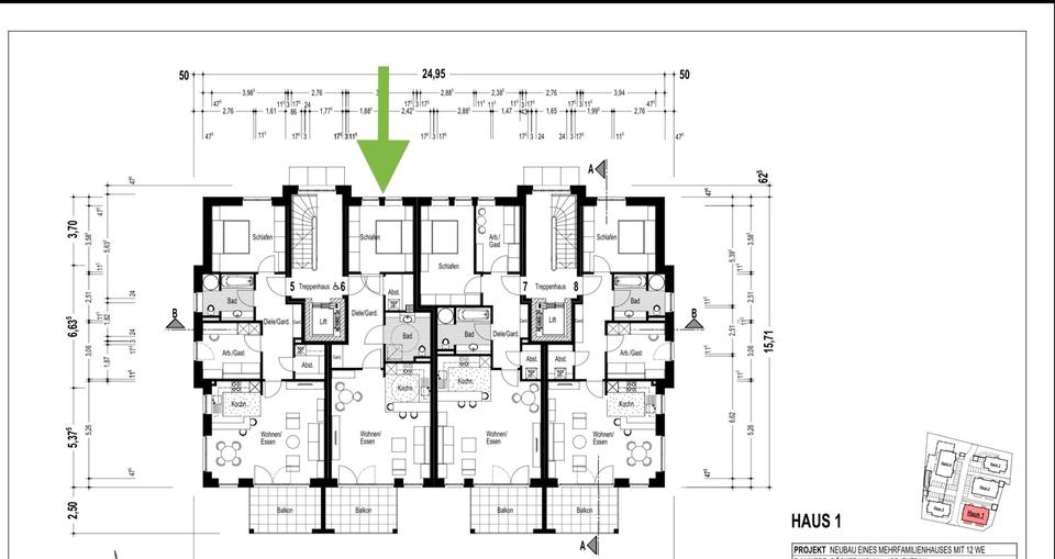 Etagenwohnung Oldenburg Eversten - 2 Zimmer, 69 m&sup2;, 248.000&euro; | Angebot:26110928