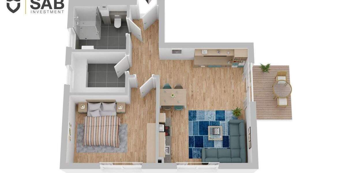 Etagenwohnung Oldenburg Ofenerdiek - 2 Zimmer, 64 m&sup2;, 365.000&euro; | Angebot:26722986