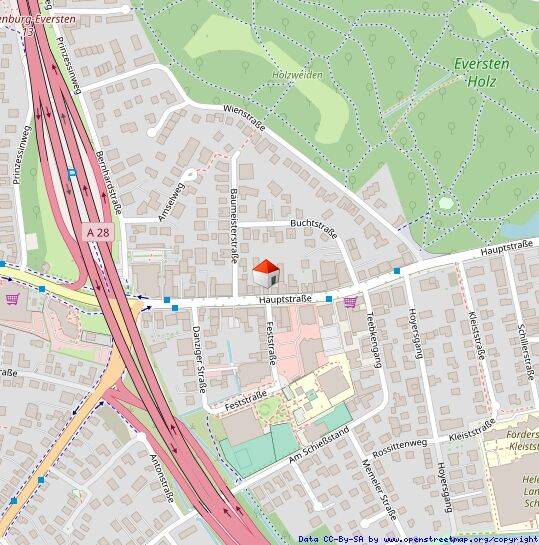 Etagenwohnung Oldenburg Eversten - 2 Zimmer, 30 m&sup2;, 490&euro; | Angebot:26796966