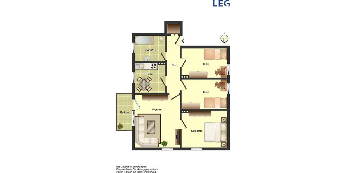 Etagenwohnung Oldenburg Bürgeresch - 4 Zimmer, 79 m&sup2;, 720&euro; | Angebot:26373255