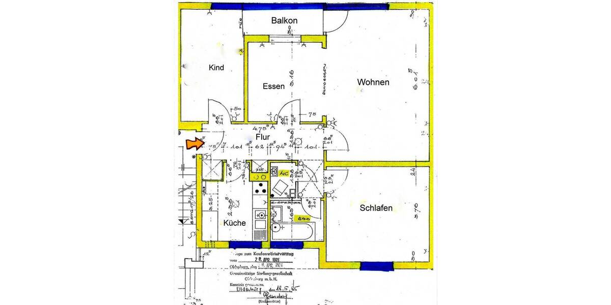 Etagenwohnung Oldenburg Eversten - 3 Zimmer, 81 m&sup2;, 165.000&euro; | Angebot:25820940