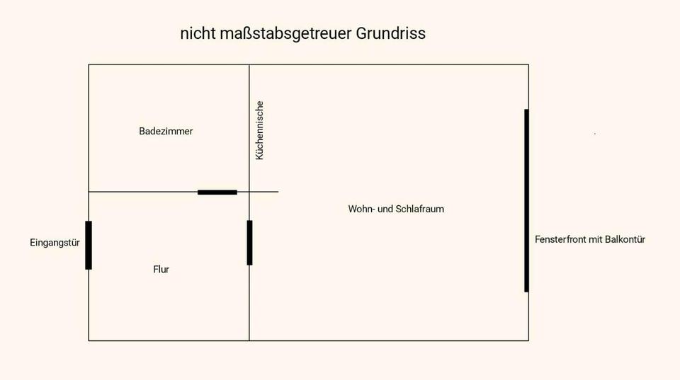 Etagenwohnung Oldenburg Drielaker-Moor - 1 Zimmer, 35 m&sup2;, 395&euro; | Angebot:24983606