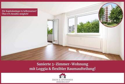 Sanierte 3-Zimmer-Wohnung mit Loggia & flexibler Raumaufteilung! 3 zimmer