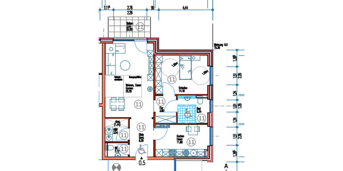 Etagenwohnung Oldenburg Drielaker-Moor - 2 Zimmer, 75 m&sup2;, 925&euro; | Angebot:25433106