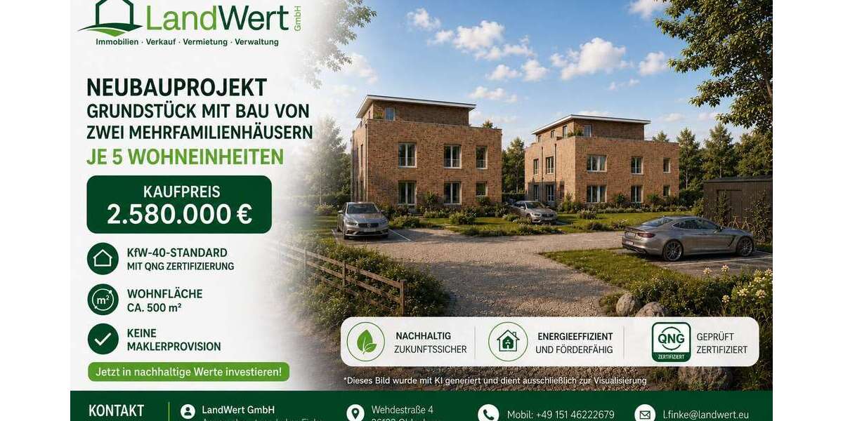 Einfamilienhaus Oldenburg Etzhorn - 1 Zimmer, 500 m&sup2;, 2.580.000&euro; | Angebot:26972396
