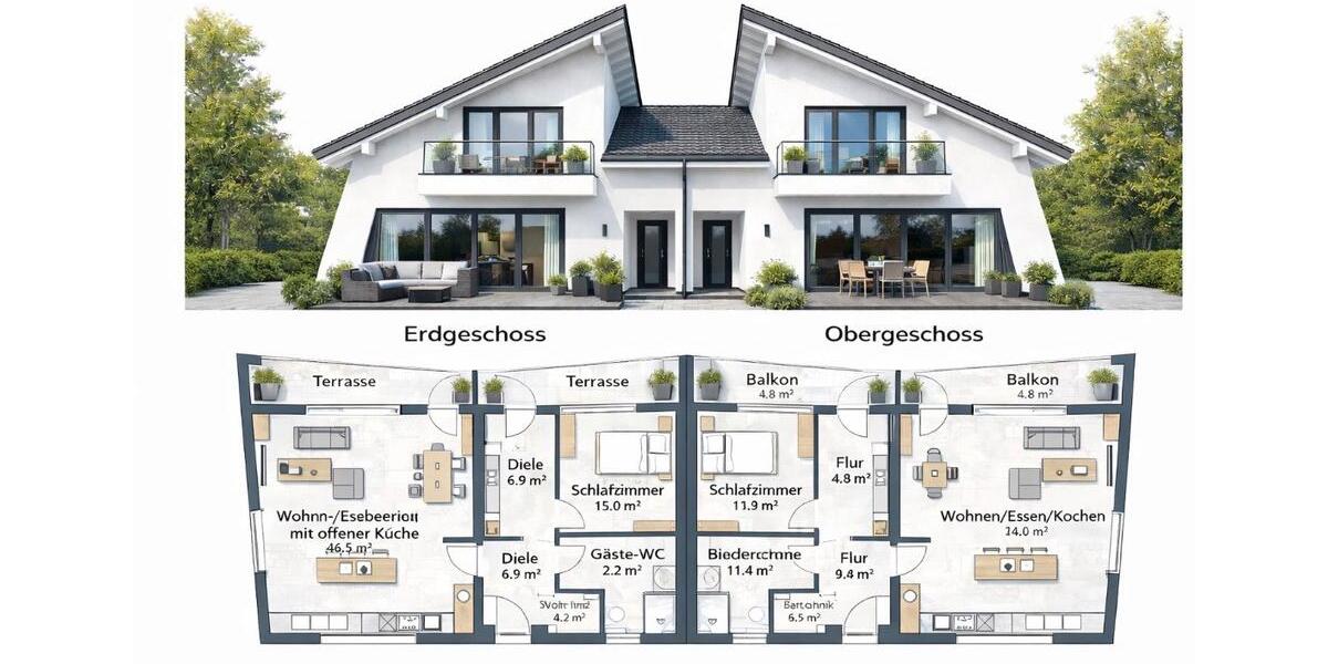 Doppelhaushälfte Bad Zwischenahn - 5 Zimmer, 120 m&sup2;, 439.000&euro; | Angebot:26064990