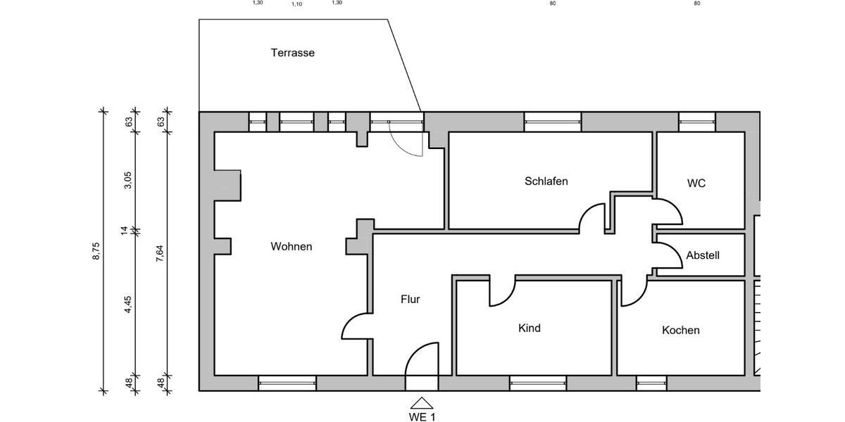 Erdgeschoßwohnung Berne - 3 Zimmer, 128 m&sup2;, 1.248&euro; | Angebot:26024701