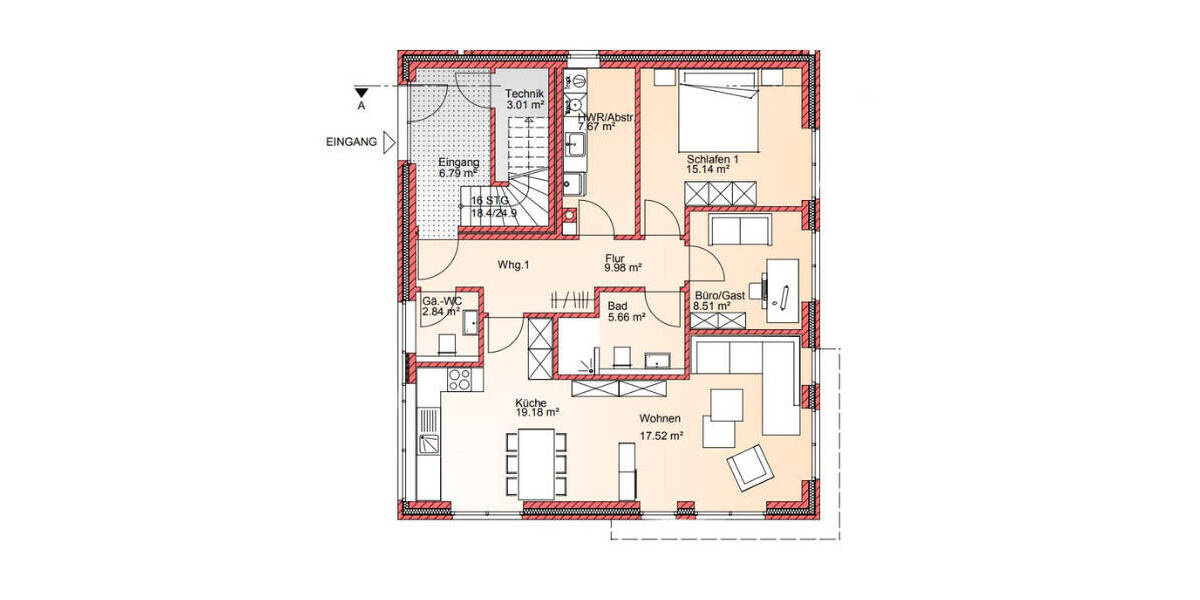 Großzügige Erdgeschosswohnung mit traumhafter Terrasse in ruhiger Lage 3 zimmer