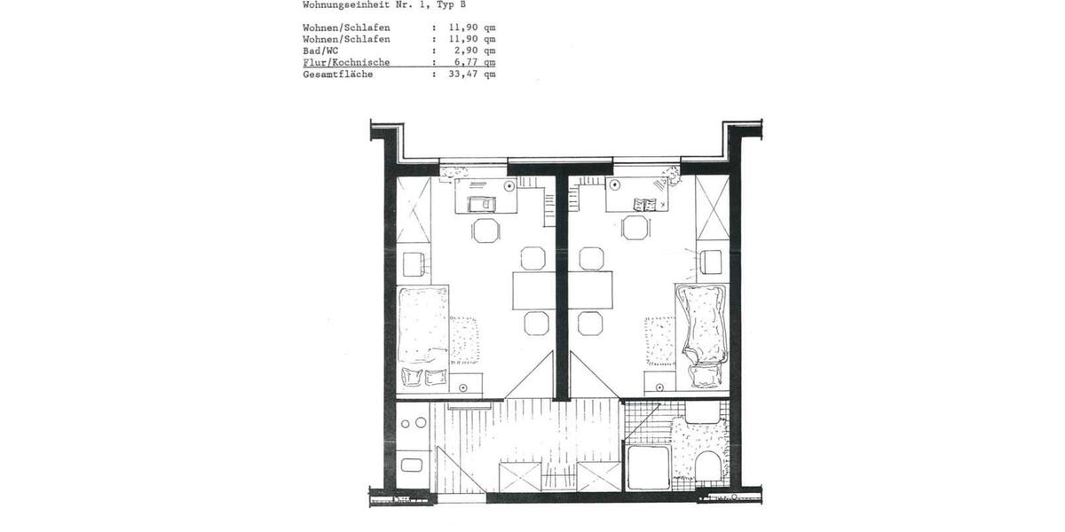 Etagenwohnung Oldenburg Kreyenbrück - 2 Zimmer, 34 m&sup2;, 700&euro; | Angebot:24736537
