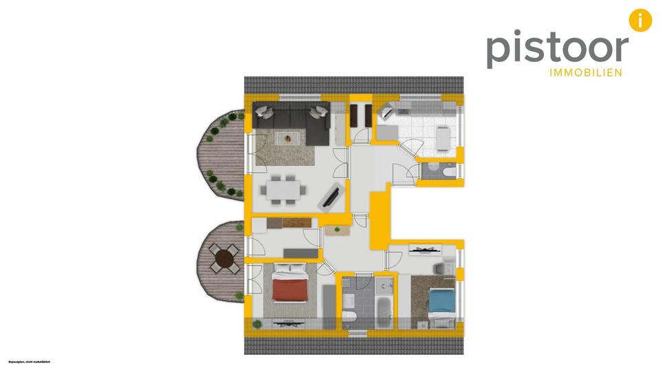 Dachgeschoßwohnung Westerstede - 3 Zimmer, 98 m&sup2;, 900&euro; | Angebot:26599586