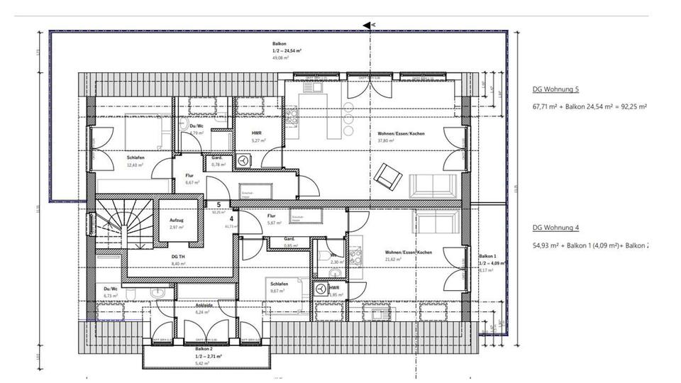 Etagenwohnung Oldenburg Kreyenbrück - 2 Zimmer, 92 m&sup2;, 1.090&euro; | Angebot:24779324