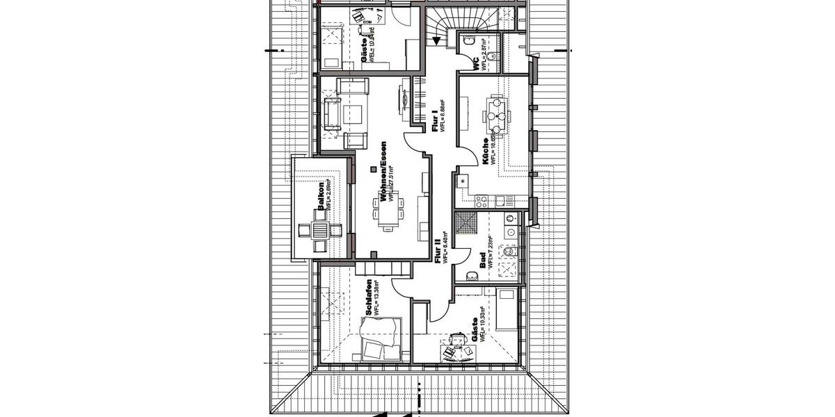 Etagenwohnung Wiefelstede - 3 Zimmer, 104 m&sup2;, 1.250&euro; | Angebot:24950149