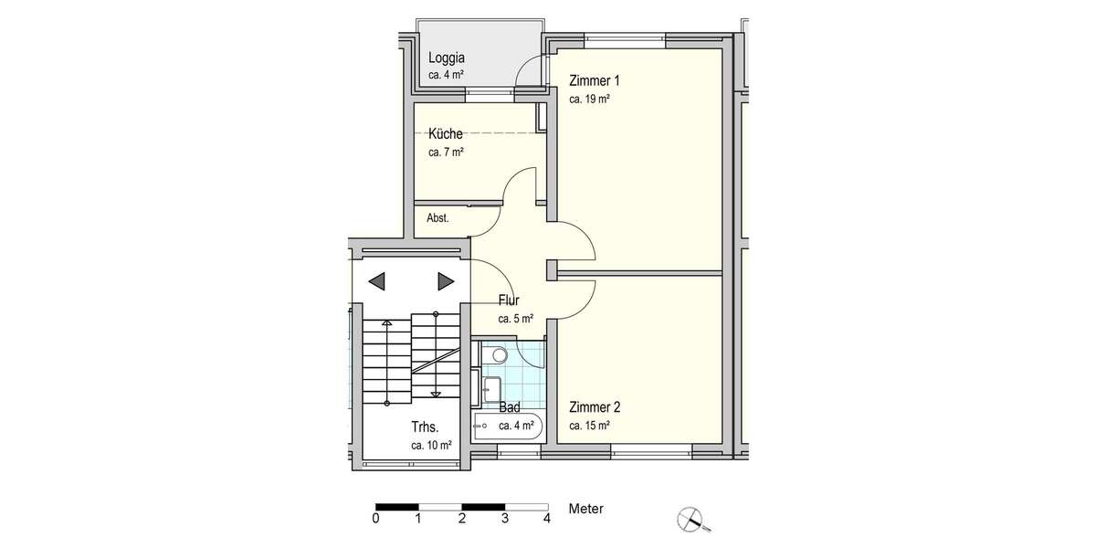 Etagenwohnung Oldenburg Rauhehorst - 2 Zimmer, 53 m&sup2;, 490&euro; | Angebot:26300906