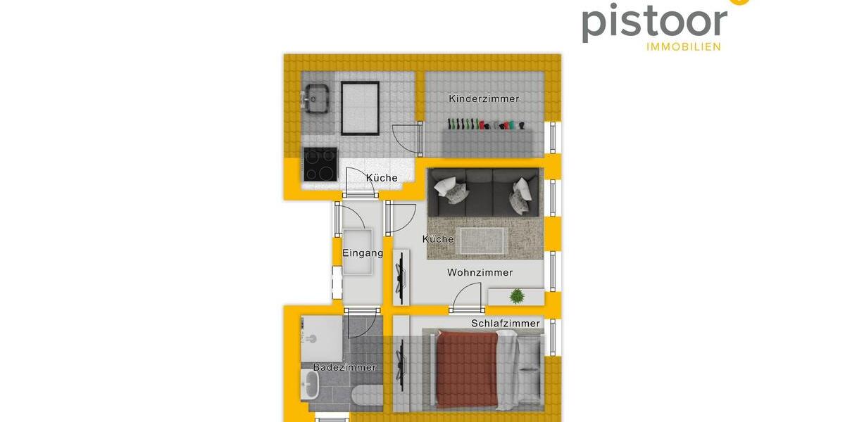 Dachgeschoßwohnung Oldenburg Ziegelhof - 3 Zimmer, 40 m&sup2;, 600&euro; | Angebot:24721337