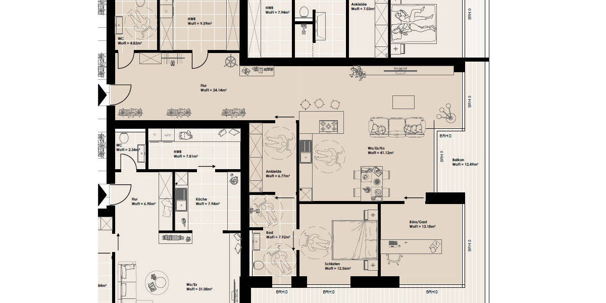 Etagenwohnung Oldenburg / Donnerschwee Donnerschwee - 3 Zimmer, 132 m&sup2;, 570.000&euro; | Angebot:25996848