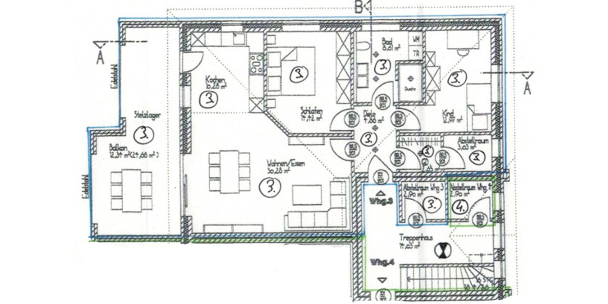Etagenwohnung Schwanewede - 3 Zimmer, 99 m&sup2;, 1.250&euro; | Angebot:25080280