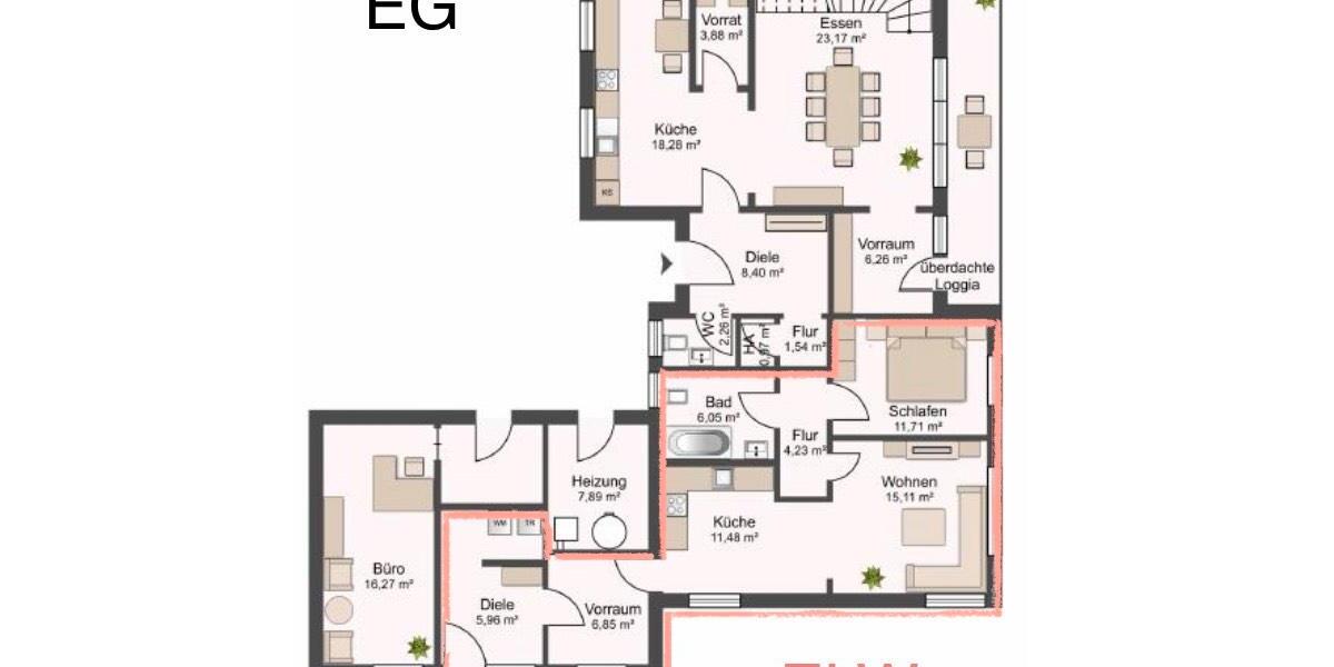 Einfamilienhaus Edewecht - 7 Zimmer, 263 m&sup2;, 2.290&euro; | Angebot:26225549