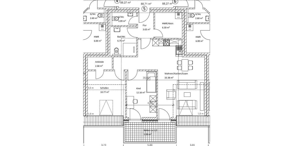Etagenwohnung Brake - 3 Zimmer, 83 m&sup2;, 264.000&euro; | Angebot:25729034