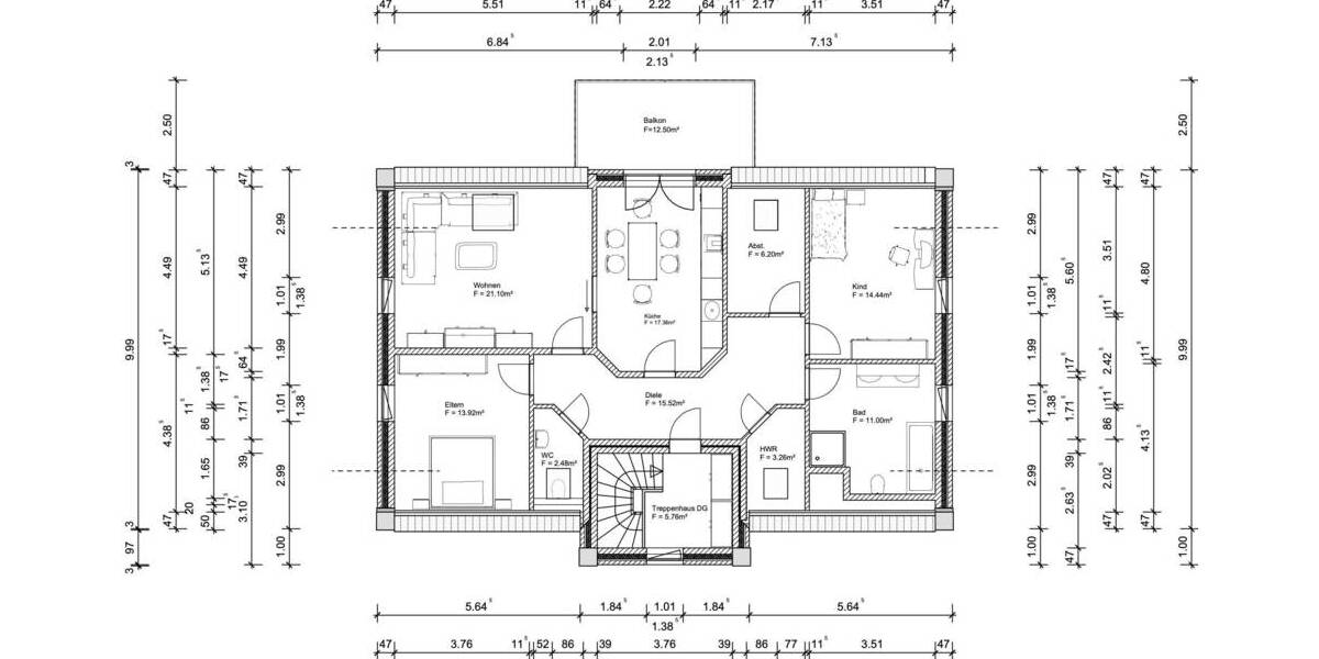 Etagenwohnung Großenkneten Huntlosen - 3 Zimmer, 122 m&sup2;, 416.602&euro; | Angebot:25670457
