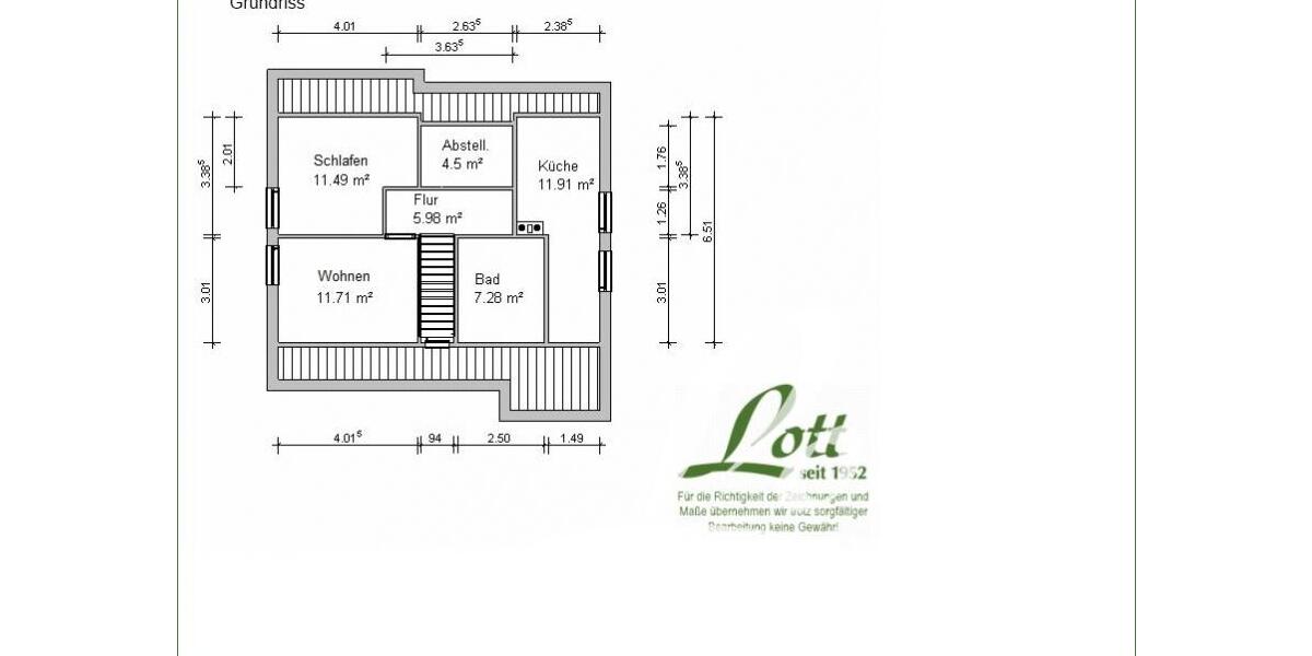 Dachgeschoßwohnung Apen - 2 Zimmer, 53 m&sup2;, 300&euro; | Angebot:25646535