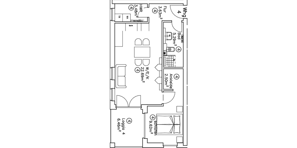 Etagenwohnung Oldenburg Kreyenbrück - 2 Zimmer, 50 m&sup2;, 685&euro; | Angebot:26021137