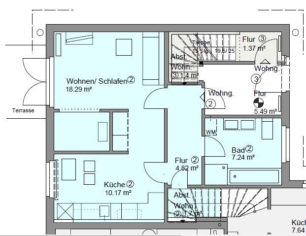 Erdgeschoßwohnung Oldenburg Etzhorn - 2 Zimmer, 44 m&sup2;, 520&euro; | Angebot:26337086