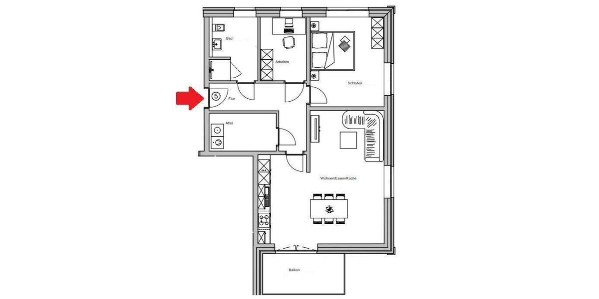 Etagenwohnung Edewecht - 3 Zimmer, 81 m&sup2;, 1.000&euro; | Angebot:25898383