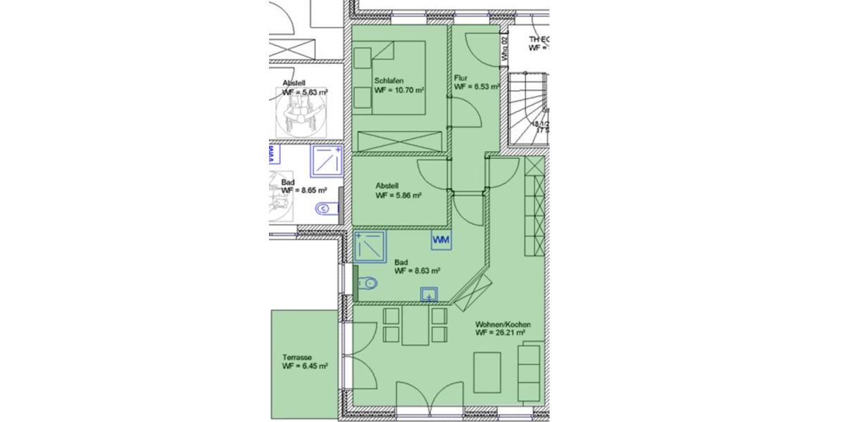 Moderne Erdgeschosswohnung mit Terrasse in Oldenburg-Osternburg 2 zimmer