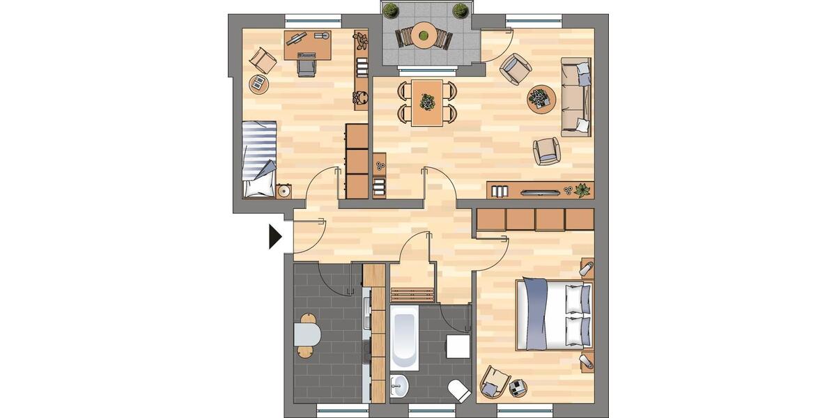 Etagenwohnung Varel - 3 Zimmer, 73 m&sup2;, 599&euro; | Angebot:26566203