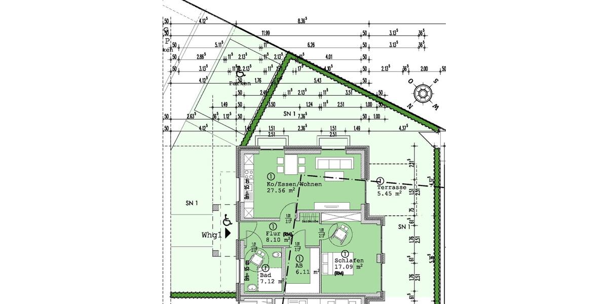 Erdgeschoßwohnung Bad Zwischenahn - 2 Zimmer, 71 m&sup2;, 1.000&euro; | Angebot:26383533