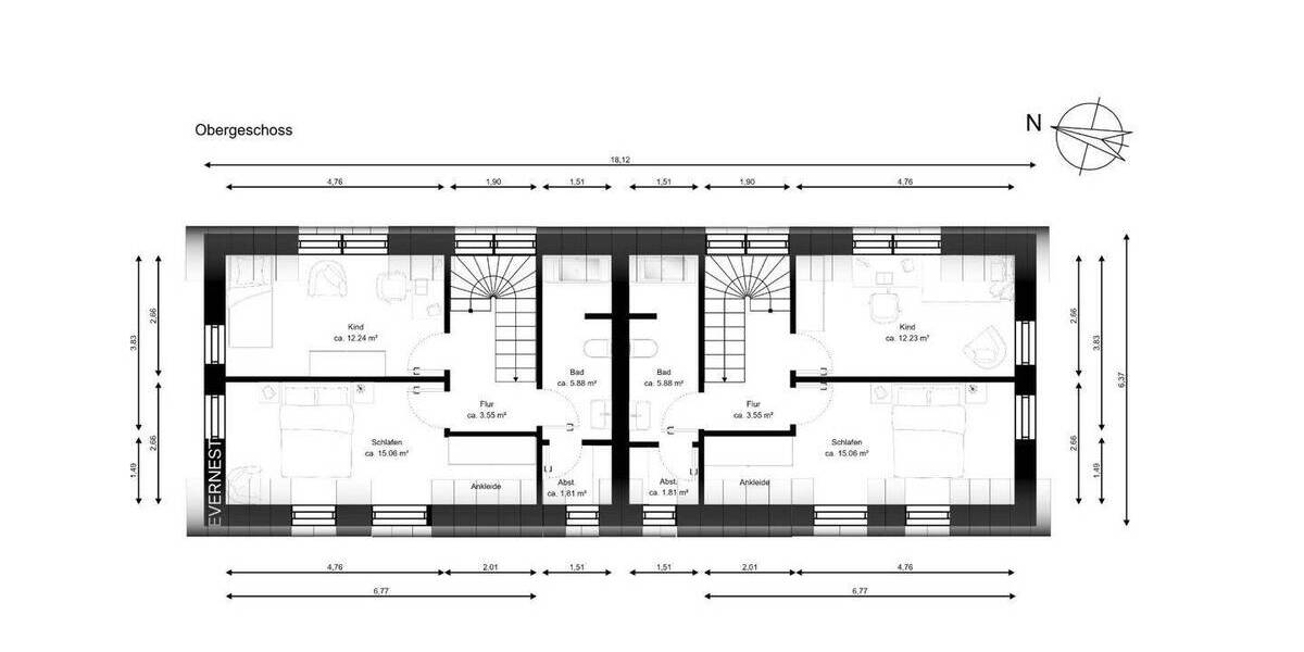 Doppelhaushälfte Bad Zwischenahn Bad Zwischenahn II - 3 Zimmer, 81 m&sup2;, 369.000&euro; | Angebot:26909871